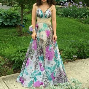 Print Prom Dress